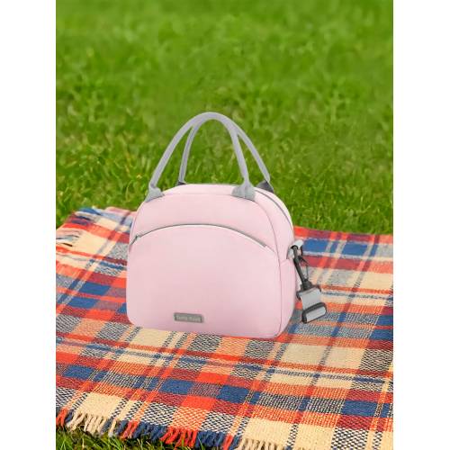 Geanta Termica pentru Pranz, Impermeabila, 2 Tipuri de Manere, 26x14.3x21.2 cm, Roz