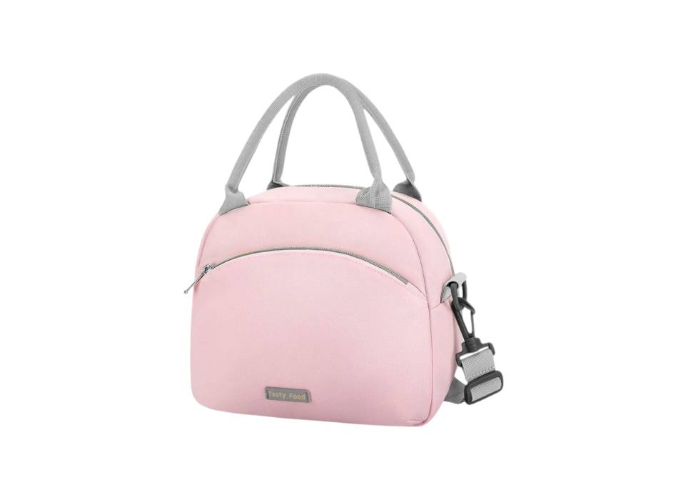 Geanta Termica pentru Pranz, Impermeabila, 2 Tipuri de Manere, 26x14.3x21.2 cm, Roz