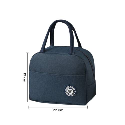 Geanta Termica pentru Pranz, cu Buzunar Exterior, Impermeabila, 22x14x19 cm, Albastru