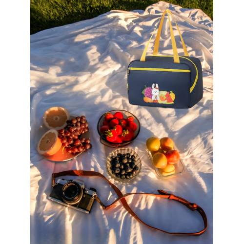 Geanta Termica, Compartimente Multiple, Impermeabila, 30x21x20 cm, Design Iepuras, Albastru Geanta Termica, Compartimente Multiple, Impermeabila, 30x21x20 cm, Design Iepuras, Albastru