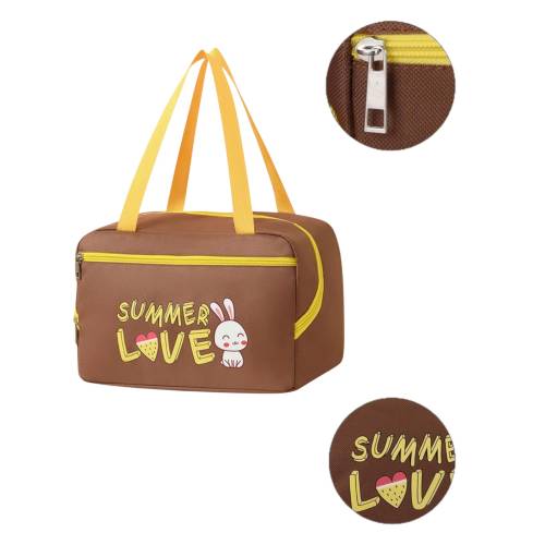 Geanta Termica, Compartimente Multiple, Impermeabila, 30x21x20 cm, Design Iepuras, Maro