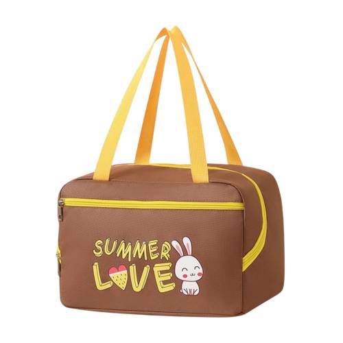 Geanta Termica, Compartimente Multiple, Impermeabila, 30x21x20 cm, Design Iepuras, Maro