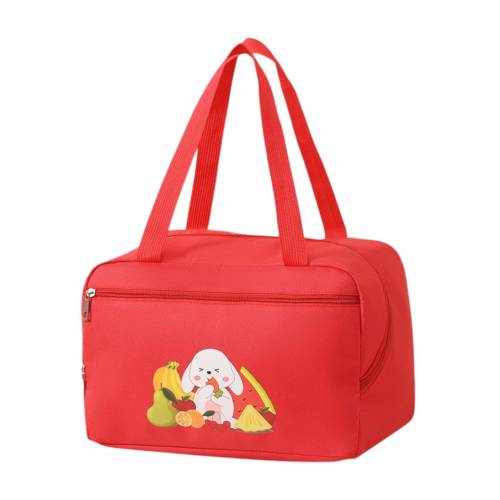 Geanta Termica, Compartimente Multiple, Impermeabila, 30x21x20 cm, Design Iepuras, Rosu