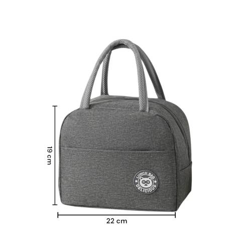 Geanta Termica pentru Pranz, cu Buzunar Exterior, Impermeabila, 22x14x19 cm, Gri
