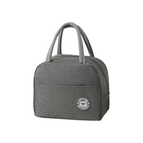 Geanta Termica pentru Pranz, cu Buzunar Exterior, Impermeabila, 22x14x19 cm, Gri