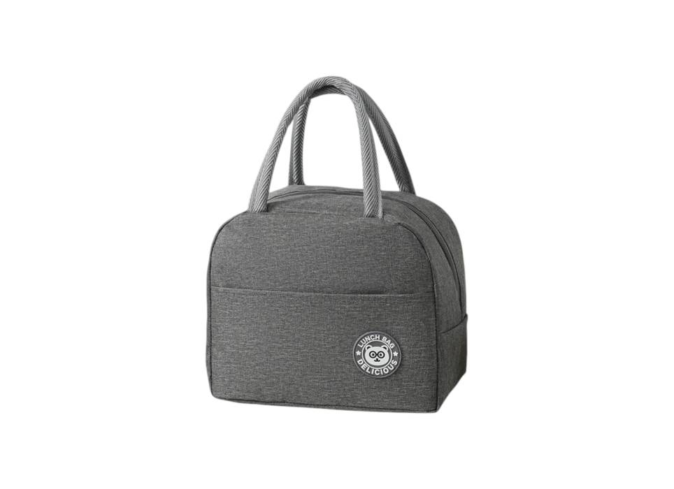 Geanta Termica pentru Pranz, cu Buzunar Exterior, Impermeabila, 22x14x19 cm, Gri