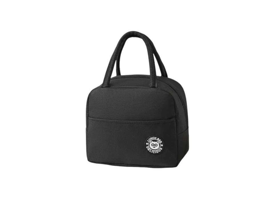 Geanta Termica pentru Pranz, cu Buzunar Exterior, Impermeabila, 22x14x19 cm, Negru