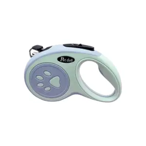 Lesa Automata Retractabila pentru Caini, 3m, 20kg, Material ABS, 8x12x4 cm, Verde/Bleu