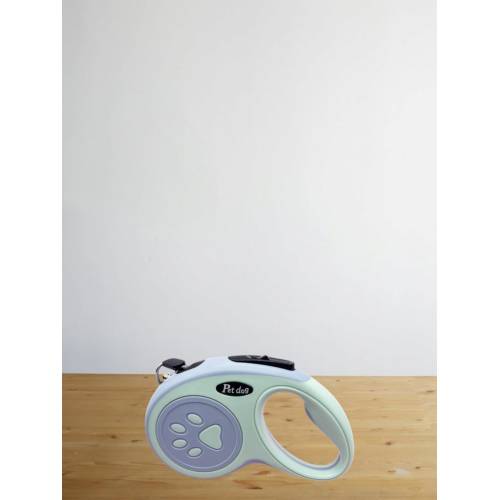 Lesa Automata Retractabila pentru Caini, 5m, 20kg, Material ABS, 8x12x4 cm, Verde/Bleu
