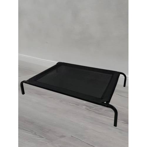 Pat pentru Animale de Companie, din Plasa, Picioare de Otel, Marime 90 x 60 x 16 cm, Negru