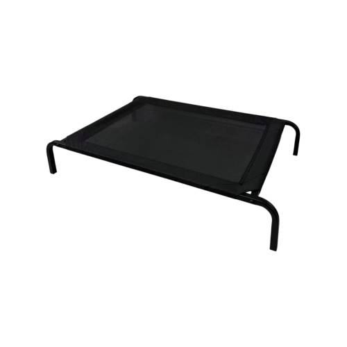 Pat pentru Animale de Companie, din Plasa, Picioare de Otel, Marime 90 x 60 x 16 cm, Negru