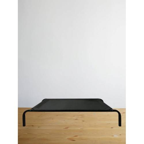 Pat pentru Animale de Companie, din Plasa, Picioare de Otel, Marime 90 x 60 x 16 cm, Negru