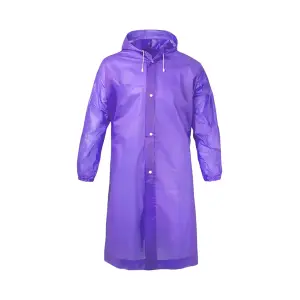 Pelerina de Ploaie, pentru Copii 100-145 cm, din EVA, Impermeabila, Inchidere cu Capse, Mov