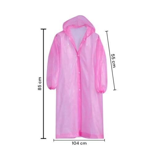 Pelerina de Ploaie, pentru Copii 100-145 cm, din EVA, Impermeabila, Inchidere cu Capse, Roz