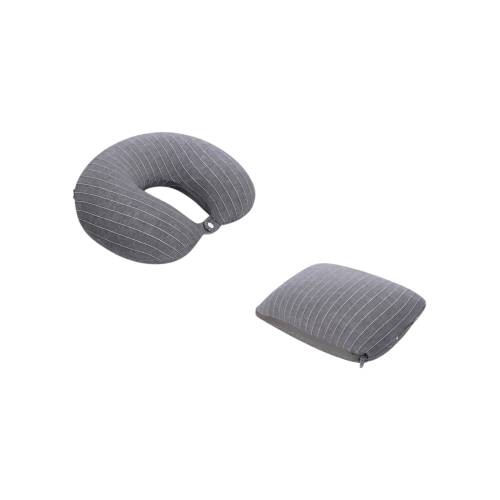 Perna de Calatorii 2 in 1 pentru Gat, din Particule de Spuma cu Memorie, Gri