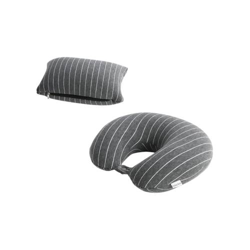 Perna de Calatorii 2 in 1 pentru Gat, din Particule de Spuma cu Memorie, Gri