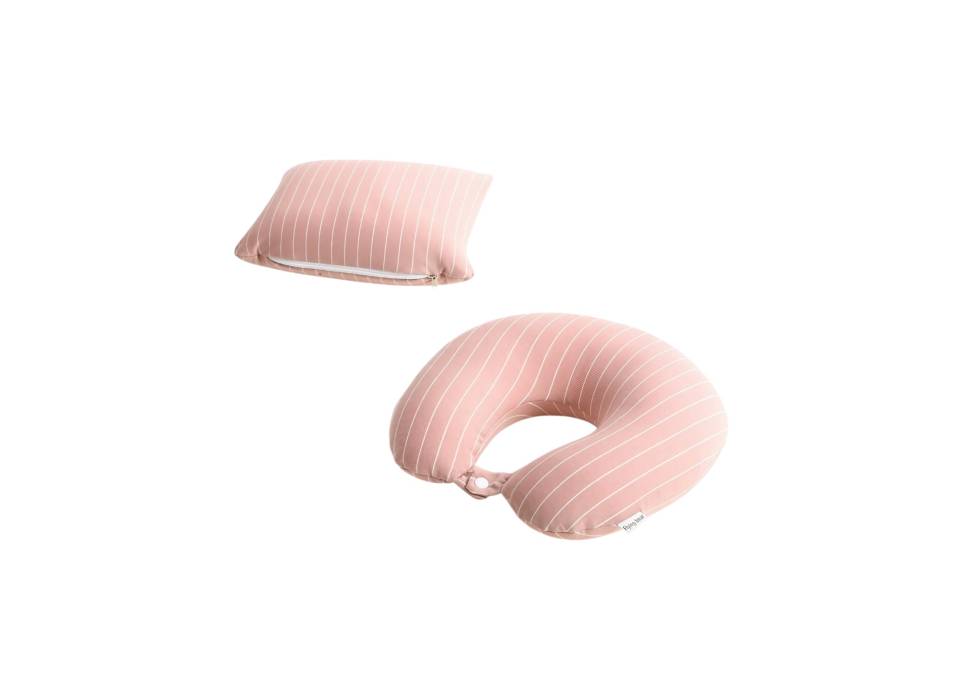 Perna de Calatorii 2 in 1 pentru Gat, din Particule de Spuma cu Memorie, Roz