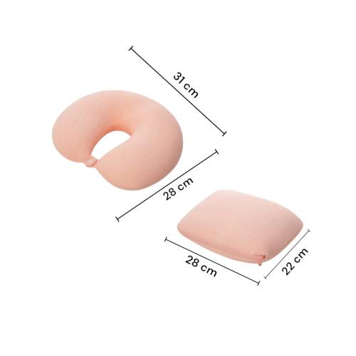 Perna de Calatorii 2 in 1 pentru Gat, din Particule de Spuma cu Memorie, Roz Perna de Calatorii 2 in 1 pentru Gat, din Particule de Spuma cu Memorie, Roz