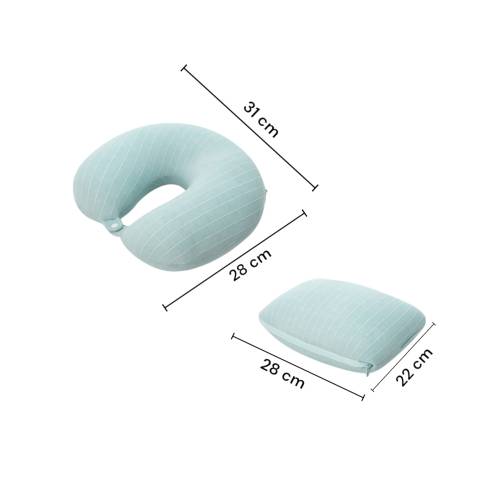 Perna de Calatorii 2 in 1 pentru Gat, din Particule de Spuma cu Memorie, Verde