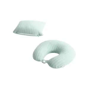 Perna de Calatorii 2 in 1 pentru Gat, din Particule de Spuma cu Memorie, Verde