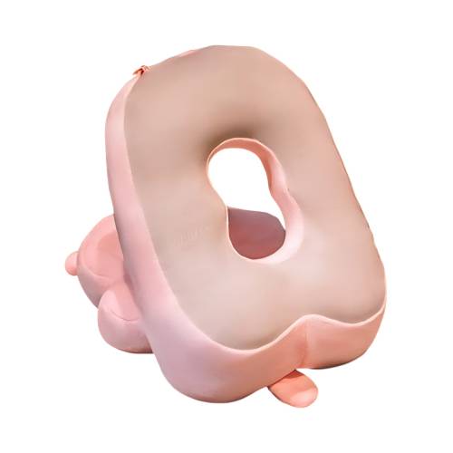 Perna din Spuma pentru Birou si Calatorii, Model Iepure, Umplutura Bumbac, Suport Cap, 30x35x30 cm, Roz Perna din Spuma pentru Birou si Calatorii, Model Iepure, Umplutura Bumbac, Suport Cap, 30x35x30 cm, Roz