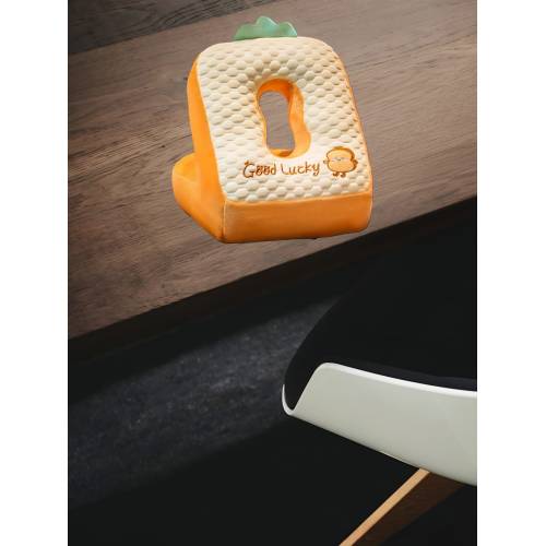 Set 2in1 Patura Microfibra si Perna cu Umplutura din Bumbac pentru Birou, Calatorii, Model Paine, Maro