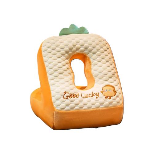 Set 2in1 Patura Microfibra si Perna cu Umplutura din Bumbac pentru Birou, Calatorii, Model Paine, Maro