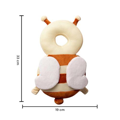 Perna Tip Rucsac pentru Protectia Capului pentru Bebelusi, Tip Albina Bej/Maro