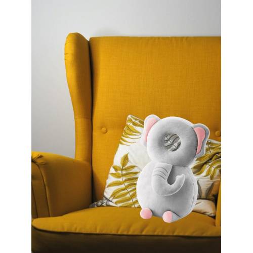Perna Tip Rucsac pentru Protectia Capului pentru Bebelusi, Tip Elefant, Gri