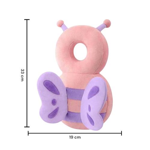 Perna Tip Rucsac pentru Protectia Capului pentru Bebelusi, Tip Fluturas, Roz