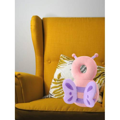 Perna Tip Rucsac pentru Protectia Capului pentru Bebelusi, Tip Fluturas, Roz