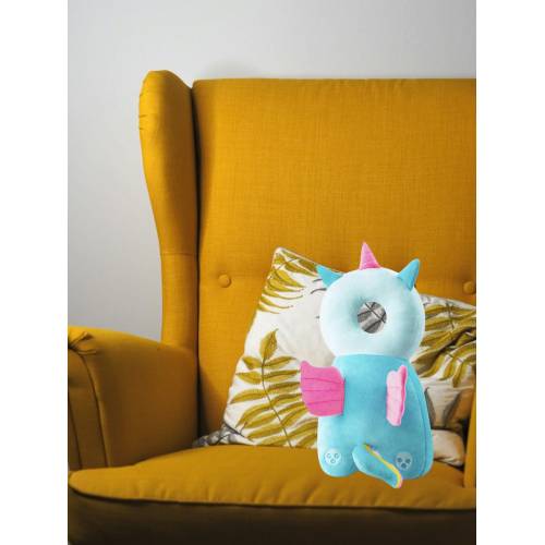 Perna Tip Rucsac pentru Protectia Capului pentru Bebelusi, Tip Unicorn, Albastru