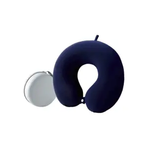 Perna de Calatorie pentru Gat si Cap, Umplutura din Spuma cu Memorie, Cutie Transport, Albastru Inchis