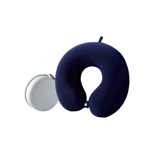 Perna de Calatorie pentru Gat si Cap, Umplutura din Spuma cu Memorie, Cutie Transport, Albastru Inchis