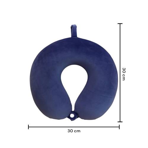 Perna de Calatorie pentru Gat si Cap, Umplutura din Spuma cu Memorie, Cutie Transport, Albastru Inchis