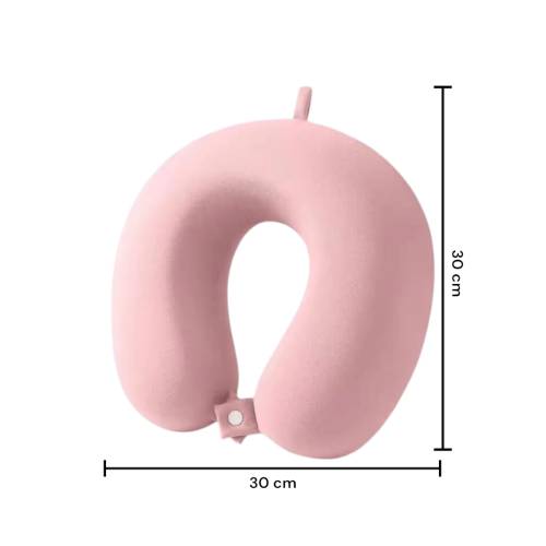 Perna de Calatorie pentru Gat si Cap, Umplutura din Spuma cu Memorie, Cutie Transport, Roz
