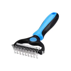 Pieptene 2in1 pentru Parul de Animale, pentru Indepartarea Parului, Dispozitiv de Ingrijire, Albastru