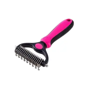 Pieptene 2in1 pentru Parul de Animale, pentru Indepartarea Parului, Dispozitiv de Ingrijire, Roz