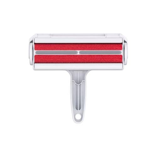 Rola pentru Parul de Animale, cu Maner, 19x19x6cm, Alb/Rosu