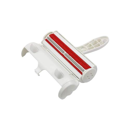 Rola pentru Parul de Animale, cu Maner, 19x19x6cm, Alb/Rosu