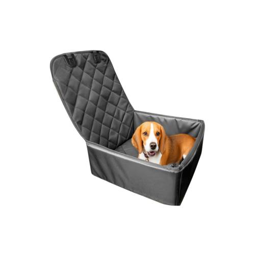 Suport pentru Animale de Companie, pentru Masina, cu Prindere de Scaun si Centura de Siguranta, 45x43x60cm, Gri