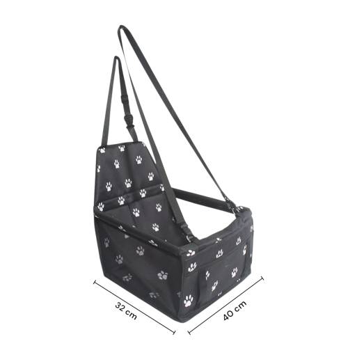 Suport pentru Animale de Companie, pentru Masina, cu Prindere de Scaun si Centura de Siguranta, 40x32x42cm, Negru