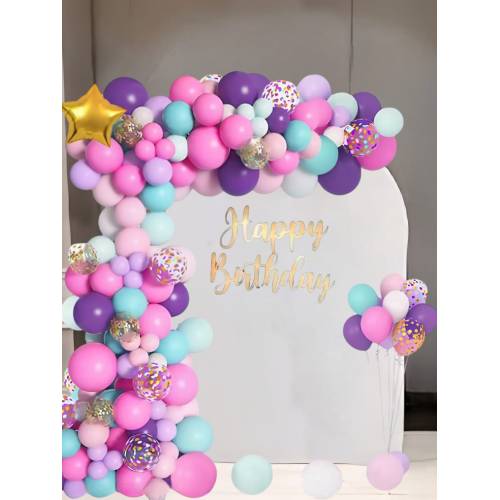 Baloane pentru arcada, set 127 de baloane decorative din latex, Multicolor Baloane pentru arcada, set 127 de baloane decorative din latex, Multicolor