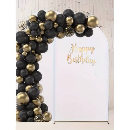 Baloane pentru arcada, set 107 de baloane decorative din latex, Negru/Auriu Baloane pentru arcada, set 107 de baloane decorative din latex, Negru/Auriu