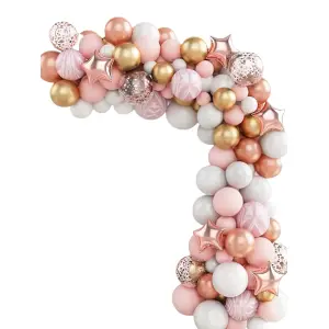 Baloane pentru arcada, set 82 de baloane decorative din latex, Roz/Auriu