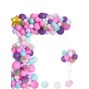 Baloane pentru arcada, set 127 de baloane decorative din latex, Multicolor