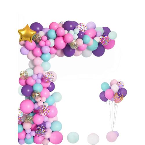Baloane pentru arcada, set 127 de baloane decorative din latex, Multicolor Baloane pentru arcada, set 127 de baloane decorative din latex, Multicolor