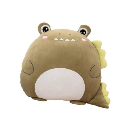 Set Patura 2 in 1 pentru Pat sau Canapea, Microfibra, Model Jucarie Crocodil, Verde