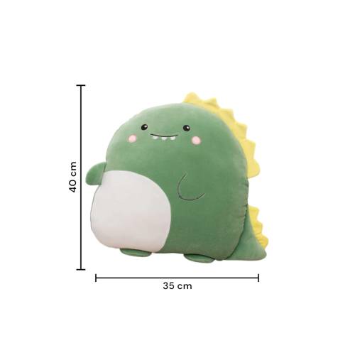 Set Patura 2 in 1 pentru Pat sau Canapea, Microfibra, Model Jucarie Dinozaur, Verde