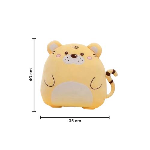 Set Patura 2 in 1 pentru Pat sau Canapea, Microfibra, Model Jucarie Tigru, Portocaliu